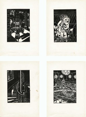 Мазерель Франс. Лот из четырех ксилографий их цикла «Город» 